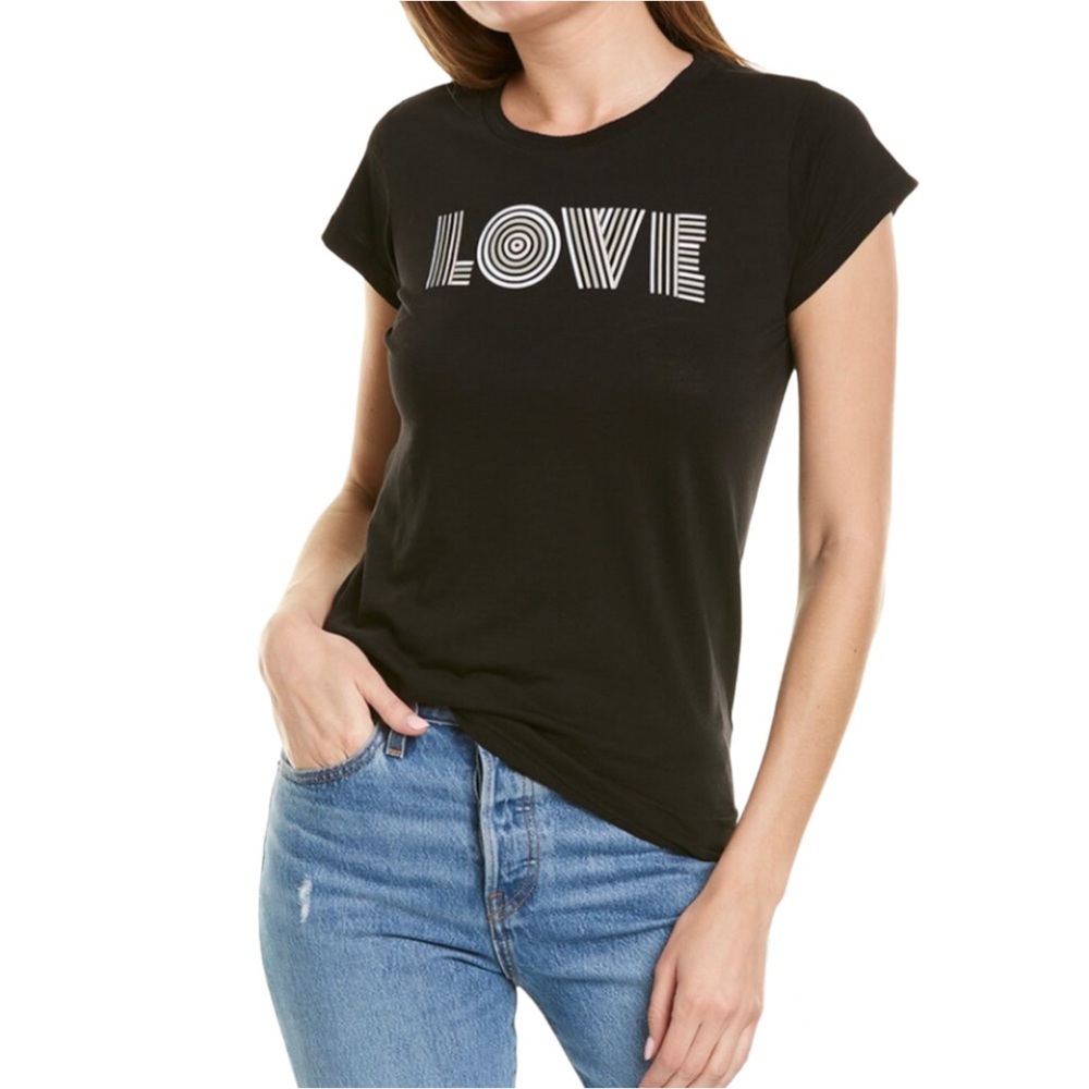 Zadig & Voltaire LOVE Skinny Print Short Sleeve Tee Rare Women Estimated Medium